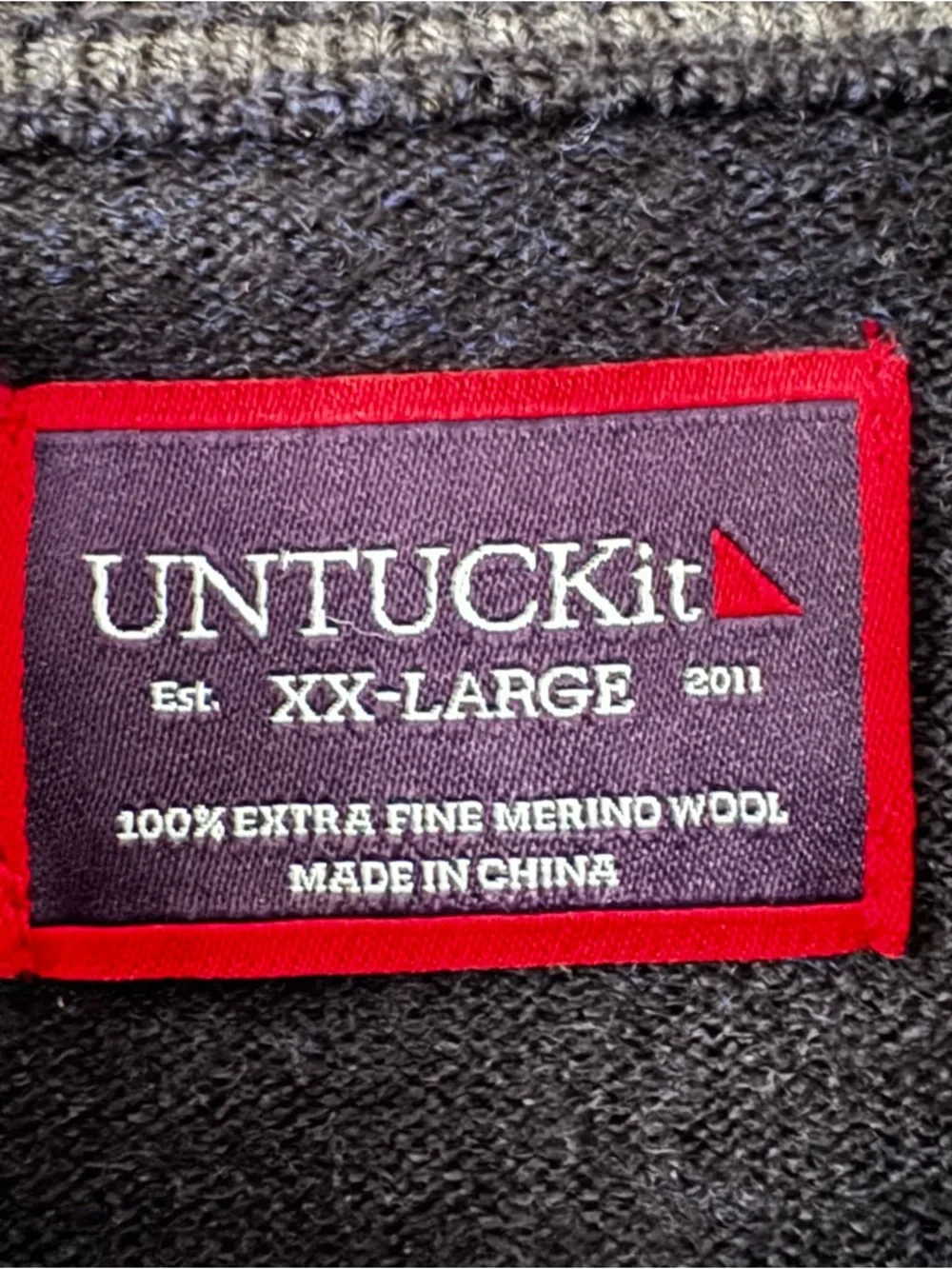 UNTUCKit Men's Half-Zip Sweater - Navy. Size‎ XXL
